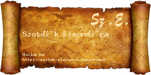 Szoták Eleonóra névjegykártya